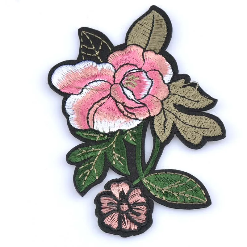 1 шт. Цветочные нашивки красная роза вышитая нашивка Приклеивание утюгом на