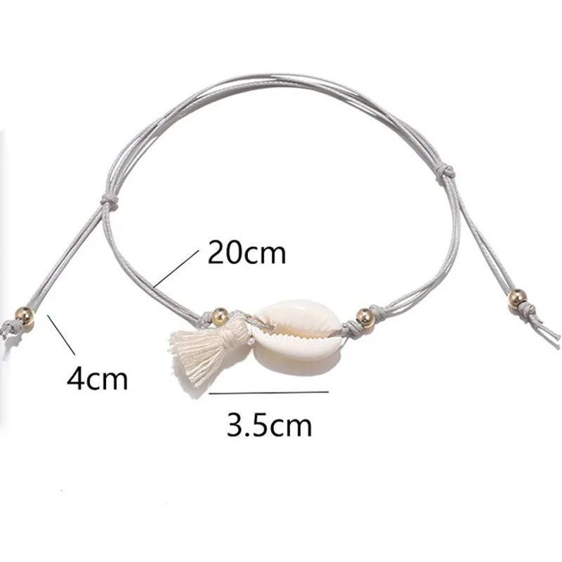 Trendytime новые модные богемные пляжные браслеты на ногу с кисточками ракушками для