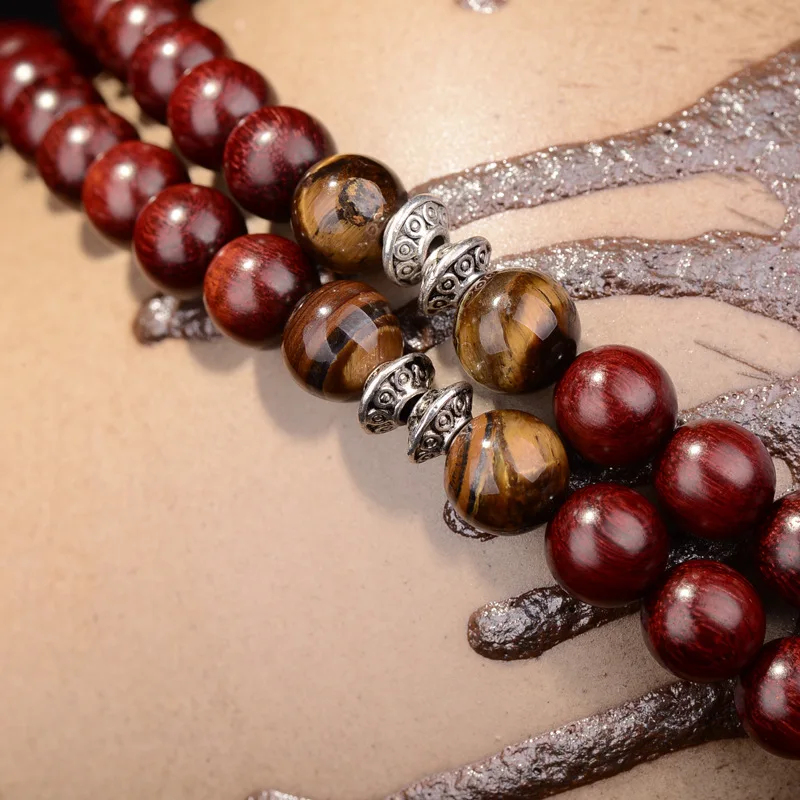 Браслеты из старого сандалового дерева Lobular 108 бусины Будды размером 8 мм гладкий