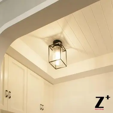 Edison lights American Industrial style ceiling lamp vintage bubble glass black iron flush mount light | Освещение