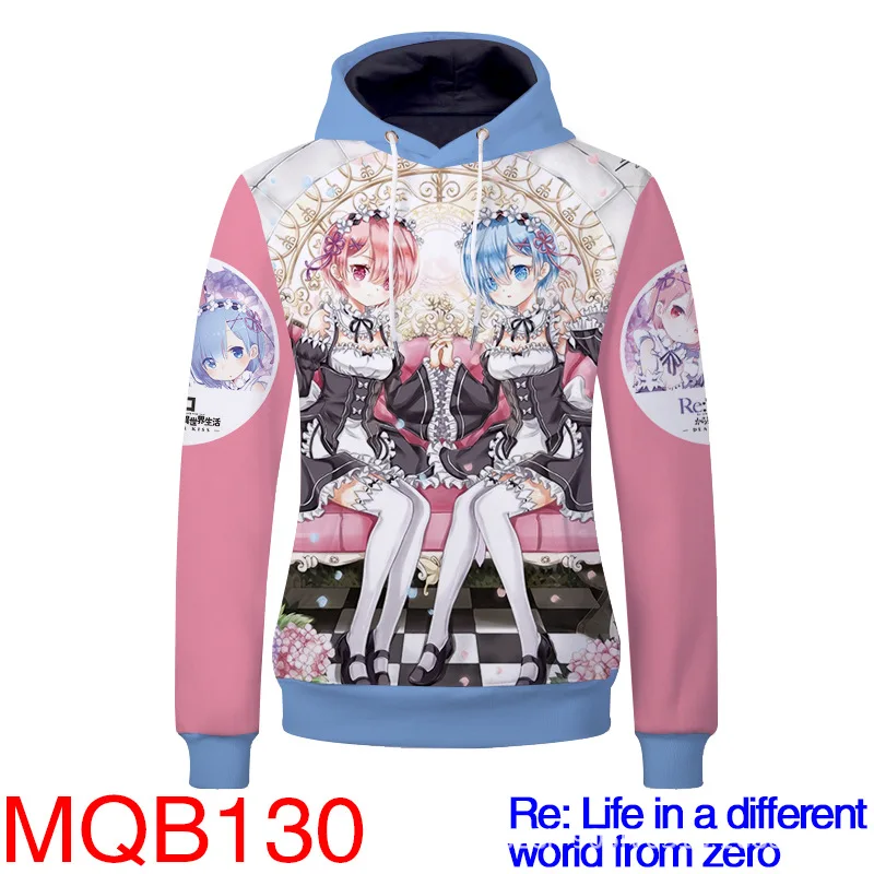 Худи Rem Ram с 3D принтом Re ZERO Start Life in other World толстовка капюшоном художественная