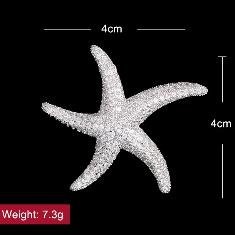 Женская брошь в форме морской звезды свадебная с кристаллами стразы|Броши| |