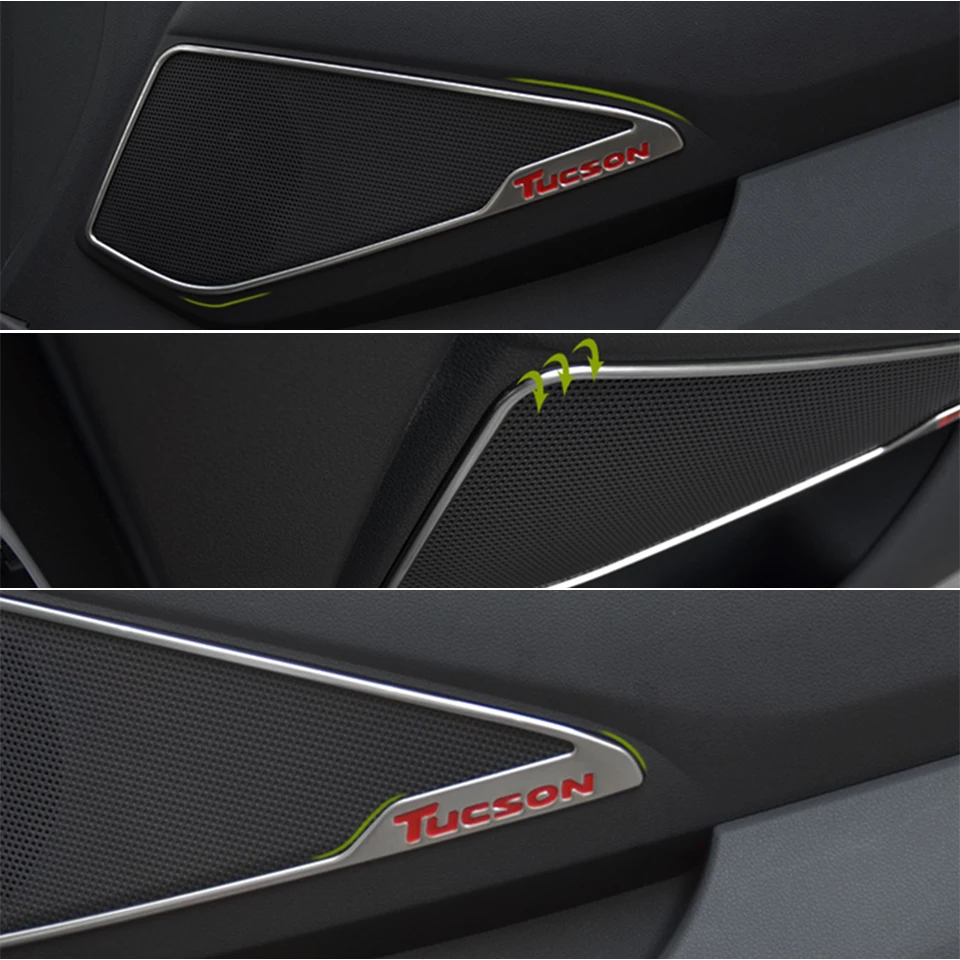 BOOMBLOCK 4 шт./компл. автомобиля чехлы для hyundai Tucson интерьер передней двери Динамик Роговая оправа отделкой наклейки