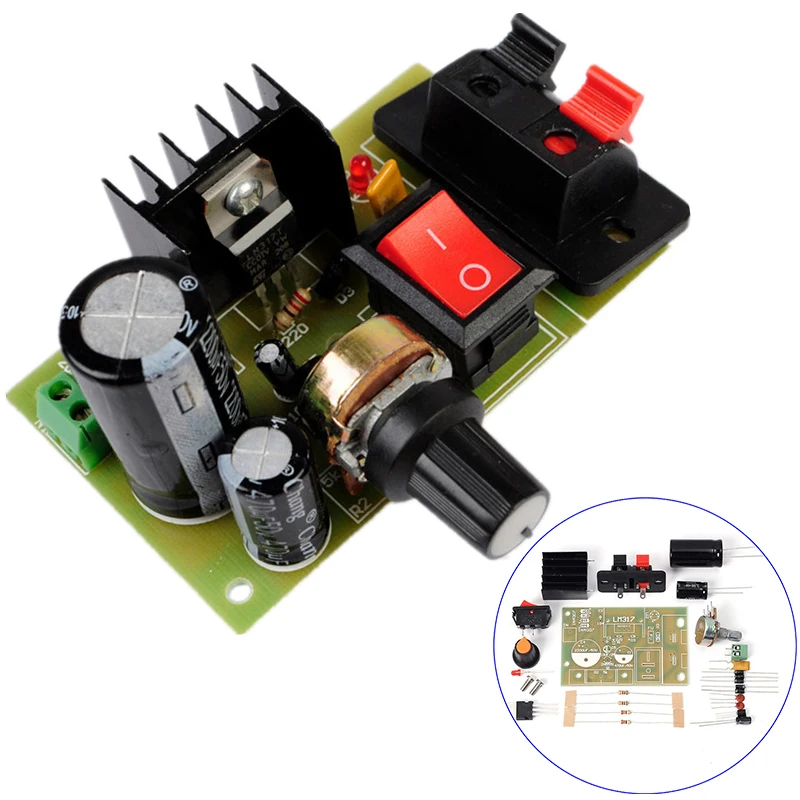 LM317 DC 5 В-35 В до 1 25 В-30 DIY Kit Регулируемая Шаг вниз регулятор Мощность модуль Питание