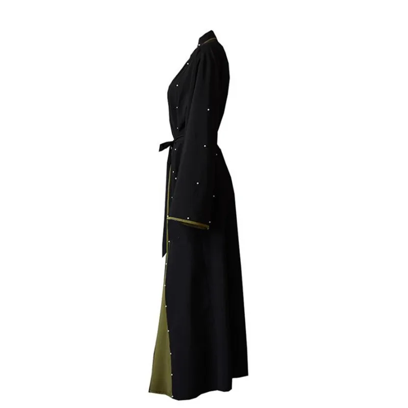 AILIYA BANGBANG New Women Fashion Muslim Dress Islamic Robe Dubai Soild Beading Ladies Abaya Musulmane Longue | Тематическая одежда