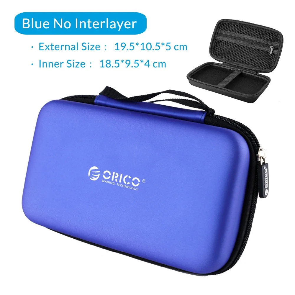 Жесткий чехол ORICO power Bank чехол для 2,5 жесткого диска USB кабель для внешнего хранения чехол для SSD, hdd коробка для хранения