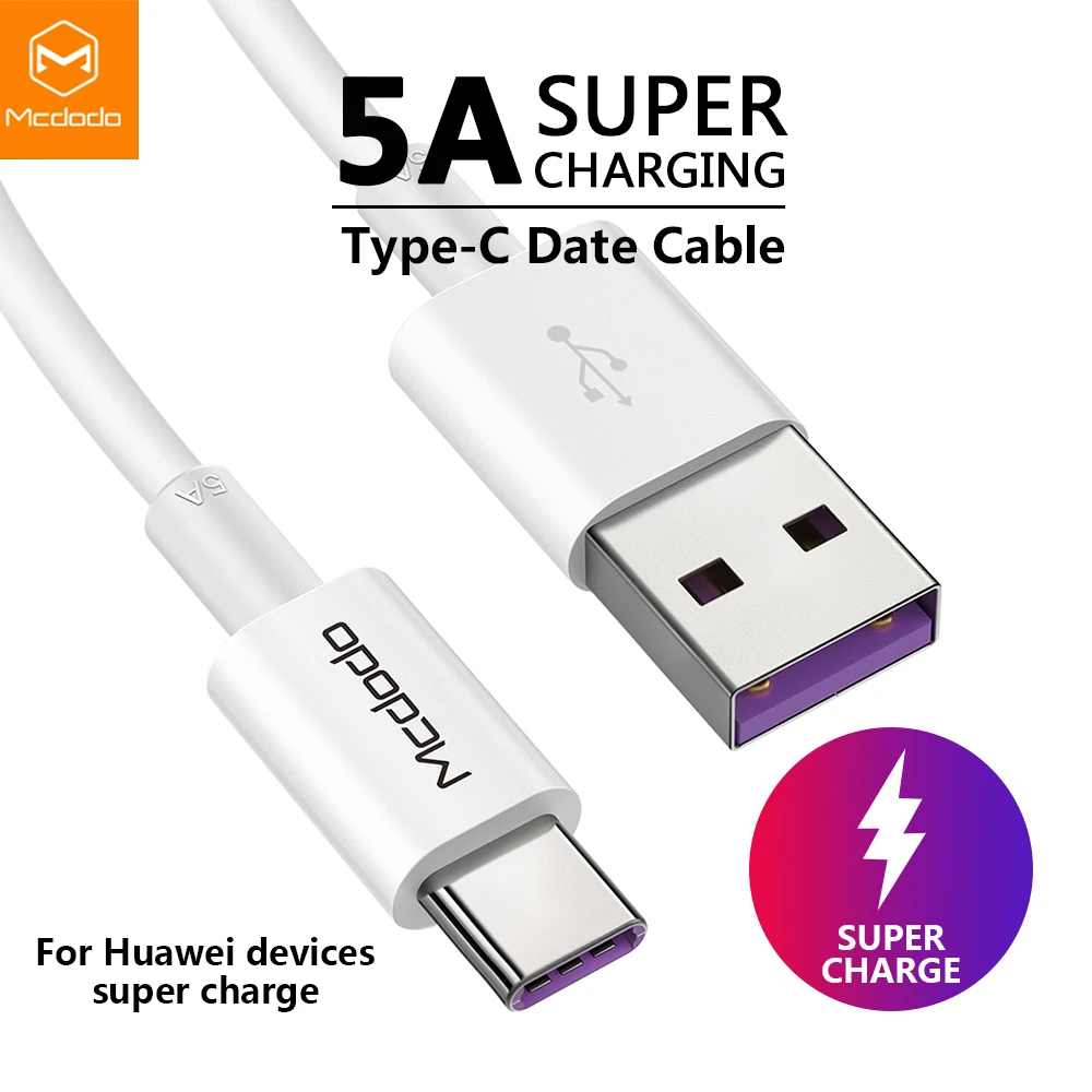Mcdodo 5A супер быстрая зарядка usb type-C кабель для huawei mate 20 P20 10 Pro Lite для samsung S10 S9 USB-C зарядный кабель для передачи данных