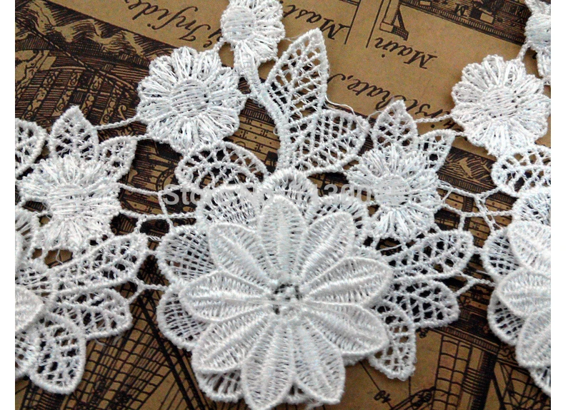 2Yards White Flower Lace Trim Width 11cm Garment Decoration Wedding Dress Trimming DIY Craft Veil | Дом и сад