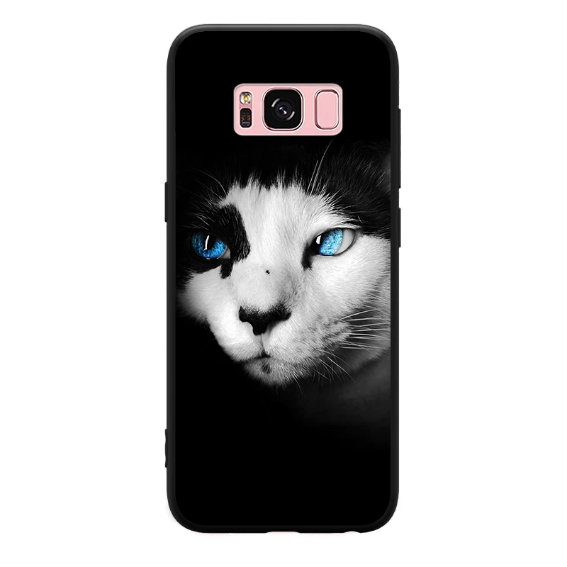 Amusing Cool Staring black cat Pattern For Samsung Galaxy A3 A5 A8 J3 J5 J7 Hard Phone Case | Мобильные телефоны и