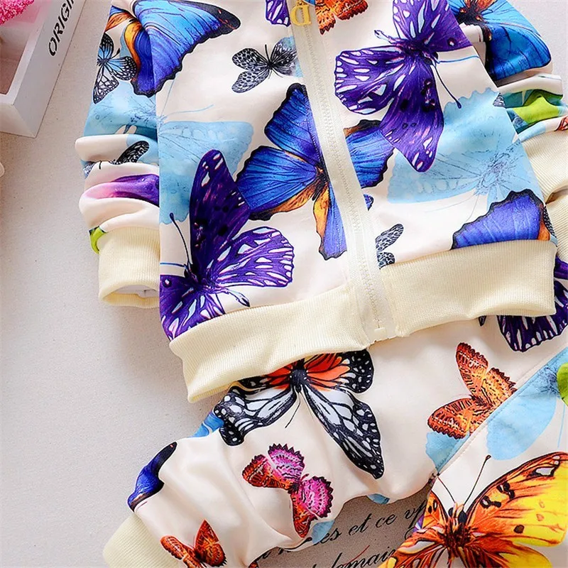 BibiCola Весна осень девушки одежда набор цветочный дети костюм установить