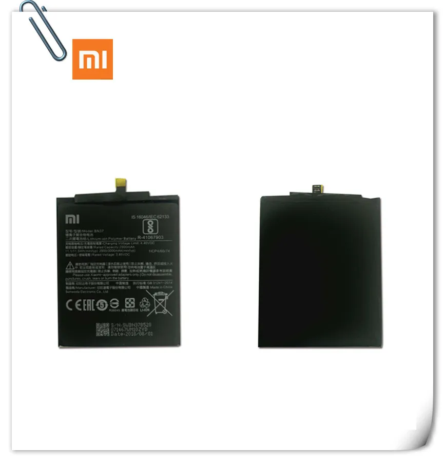 Для redmi 6 2900 мАч литий-полимерный аккумулятор BN37 xiaomi BN37 xiaomi redmi 6 аккумулятор для мобильного телефона+ Инструменты