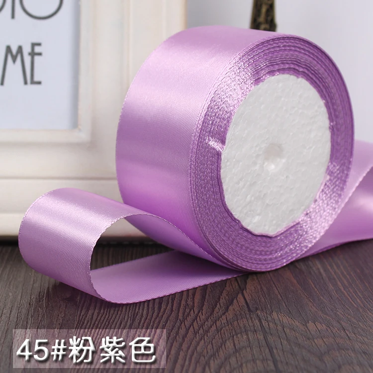 pink purple 25 ярдов/рулон) односторонняя атласная лента для рукоделия Декор Свадебная вечеринка Декор подарочная упаковочная лента(6/10/15/20/25/40/50 мм - Цвет: pink purple