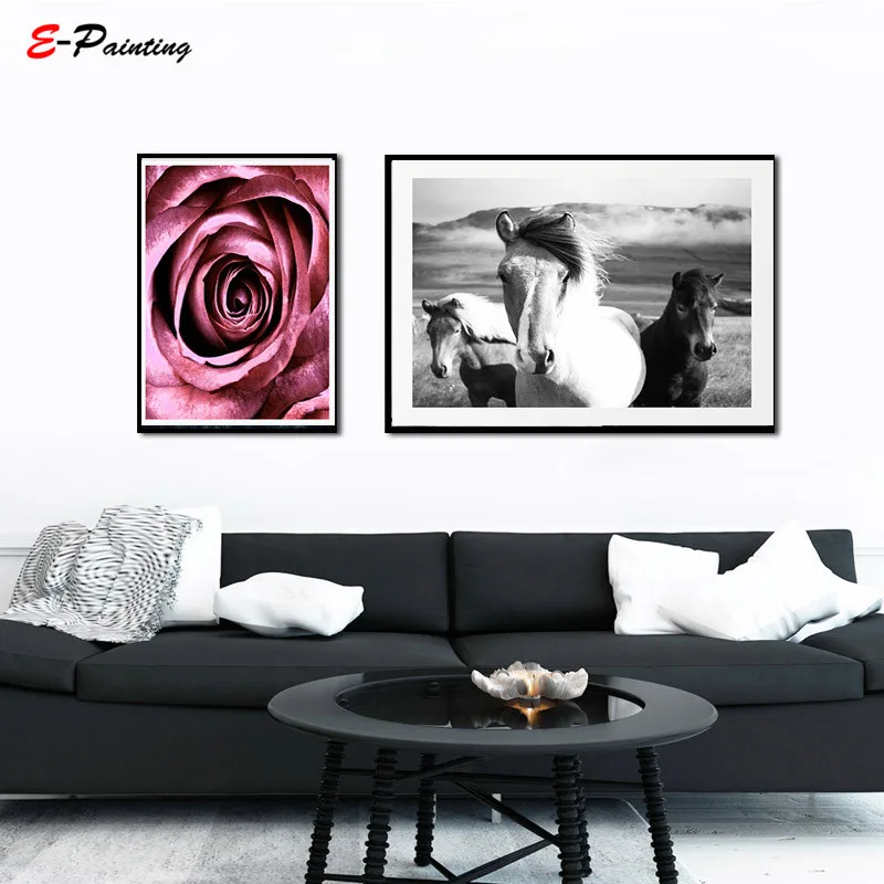 Настенная картина с цветами и розовыми лепестками для гостиной|Рисование