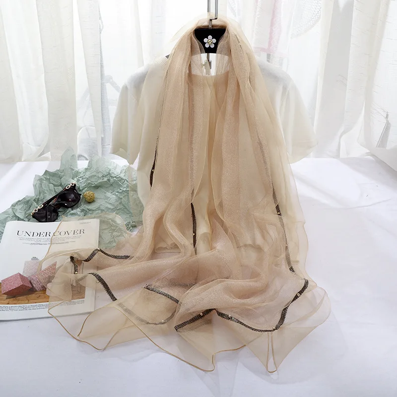 Новый Шелковый шарф на весну и осень 2019 женский модный элегантный длинный из