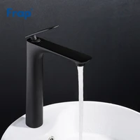 frap tall black tap basin sink mixer tap deck mounted cold and hot single handle wash bathroom useful waterfall faucet y10043
