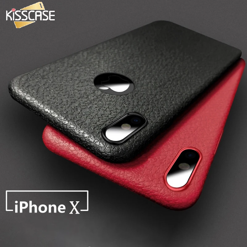 KISSCASE классический кожаный кожи чехол на айфон 7 6 для iPhone X XS Max 6s ультра тонкий