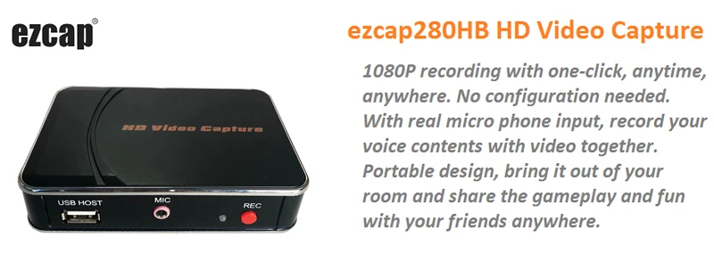 280HB HDMI Плата видеозахвата декодирование 1080P видеозапись для Blue Ray, tv STB box, компьютера, PS4 игрового плеера, с микрофоном