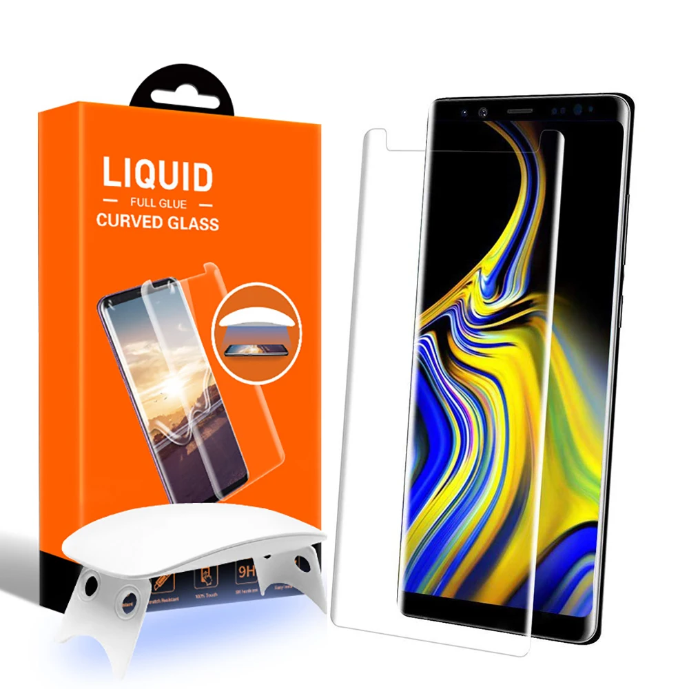 Для samsung Galaxy Note 8 S8 S9 Plus Защитная пленка для экрана полностью изогнутая жидкая УФ прозрачная накладка из закаленного стекла отпечатков пальцев