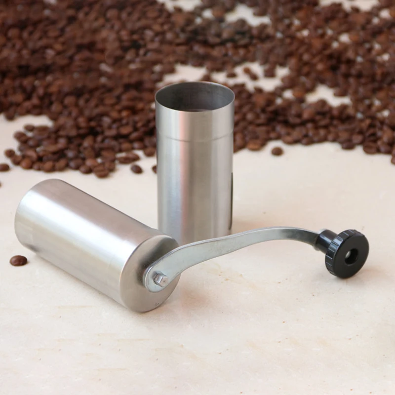 Silver Hand Manual Coffee Grinder Mini Stainless Steel Handmade Bean Burr Grinders Mill Kitchen Tool JCFCJ168 | Дом и сад