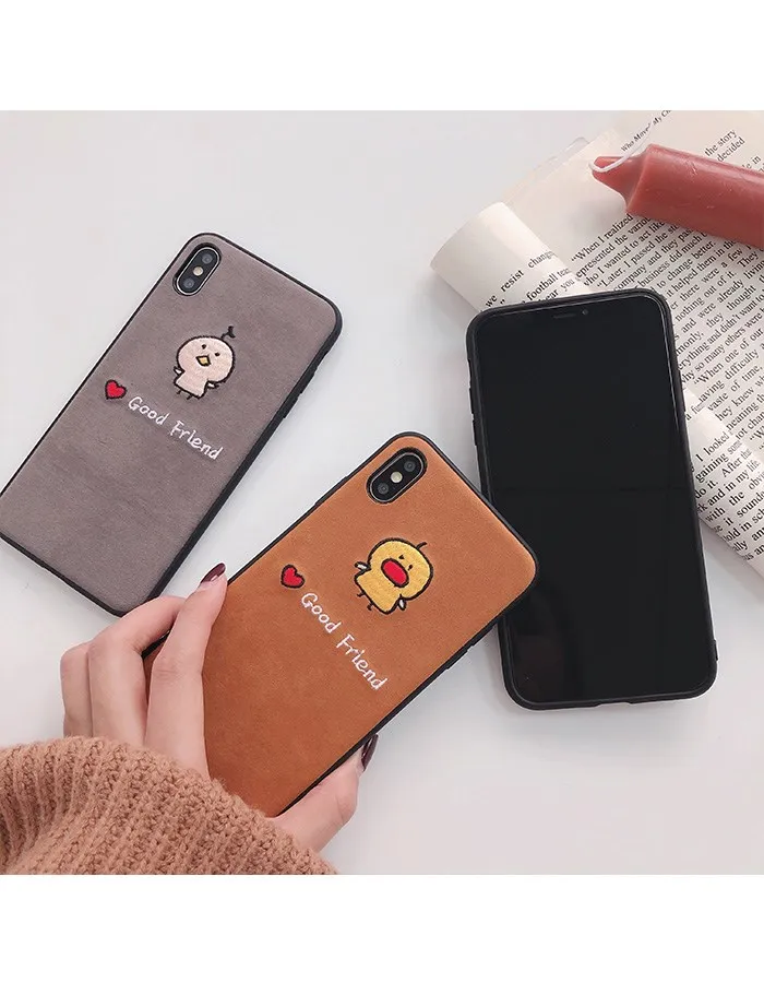 Роскошный вышитый чехол для телефона с рисунком цыпленка Iphone Xs Max Xr цветочный из