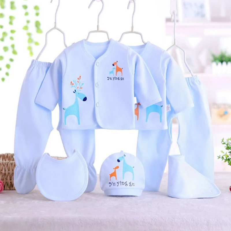 Newborn Baby Clothing Sets 0-3M Spring Girls Boys Clothes Gift Infant Cotton Cartoon Underwear Toddler Outfits7pcs/set | Детская одежда