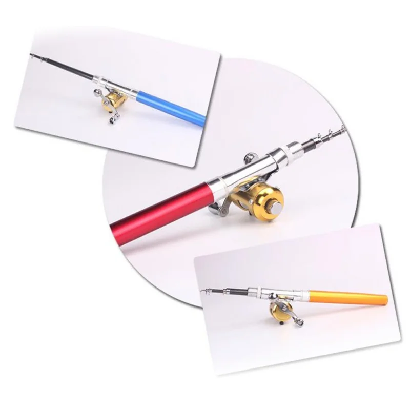 Складная мини удочка в форме ручки с катушкой портативная карманная