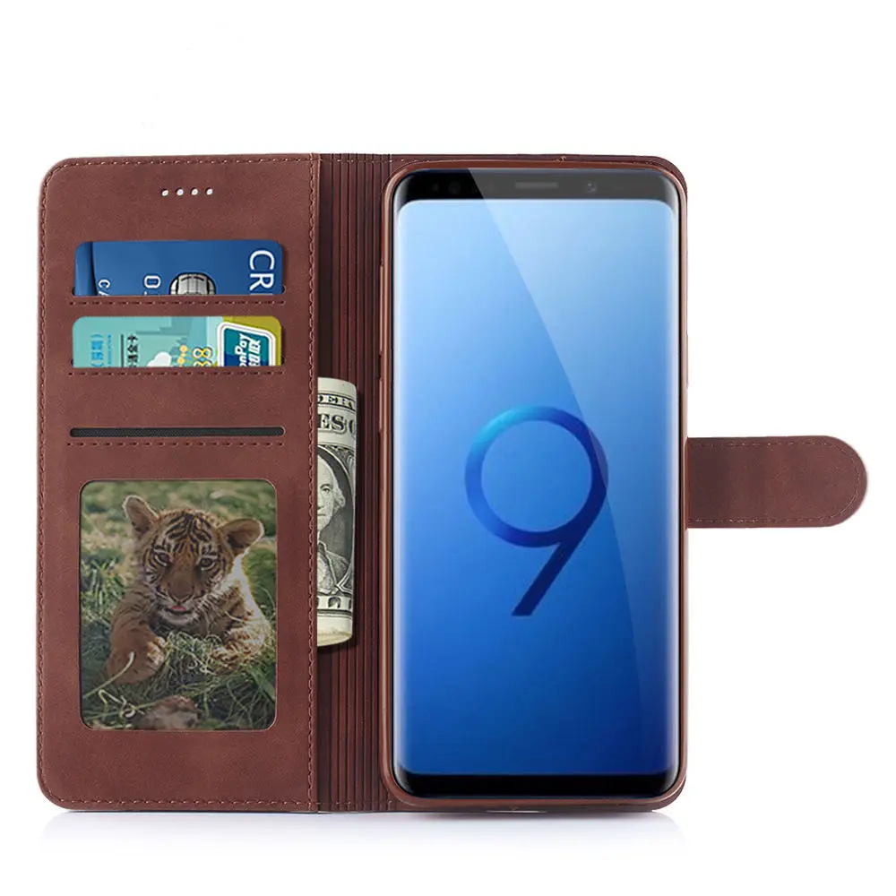 Luxury Retro PU Leather Case For Samsung galaxy S9 Flip Book Wallet Phone Cover For Samsung galaxy S9 Plus Case Samsung S9 Cover