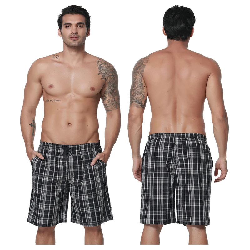 Мужские шорты 2017 летние модные мужские повседневные клетчатые хлопковые