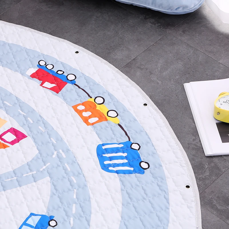 Детский стеганый коврик 1 5 м с круглым космическим рисунком для хранения детских