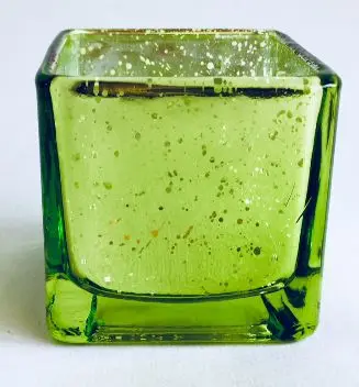 NEW! 6*6*6CM Xmas Glass Mercury Square Candle holder Green/Red color | Дом и сад
