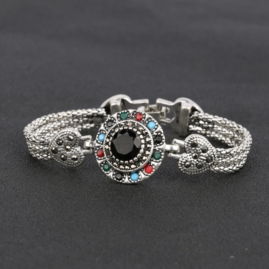 Kinel винтажные черные браслеты для женщин Тибетский этнический стиль тибетское