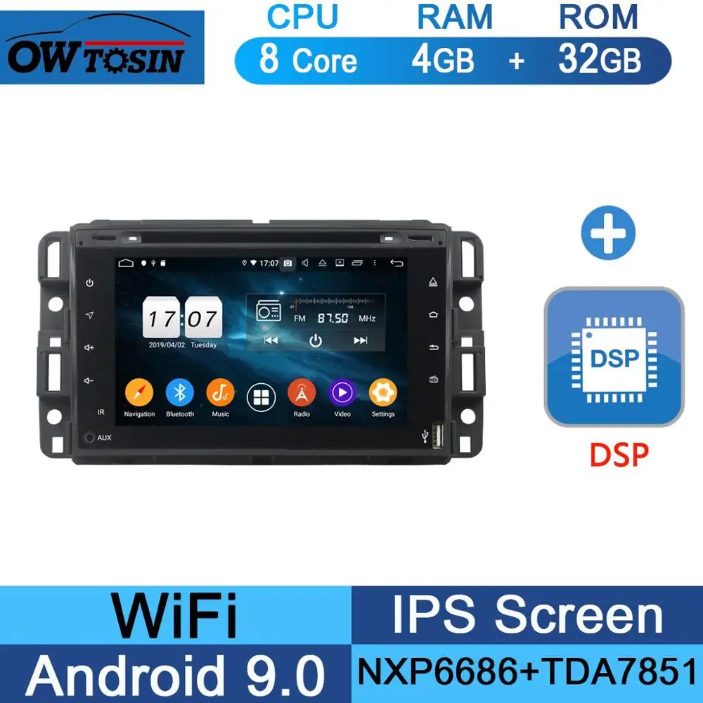 32G DSP " ips 8 Core 4G+ 64G Android 9,0 автомобильный DVD радио gps для GMC Yukon Sierra Tahoe передняя фара для Chevy Express Impala Cobalt Equinox DSP CarPlay - Color: 32G DSP