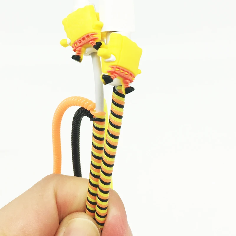 ISKAS зарядный кабель протектор Usb Кабельный зажим для защиты кабеля мультфильм