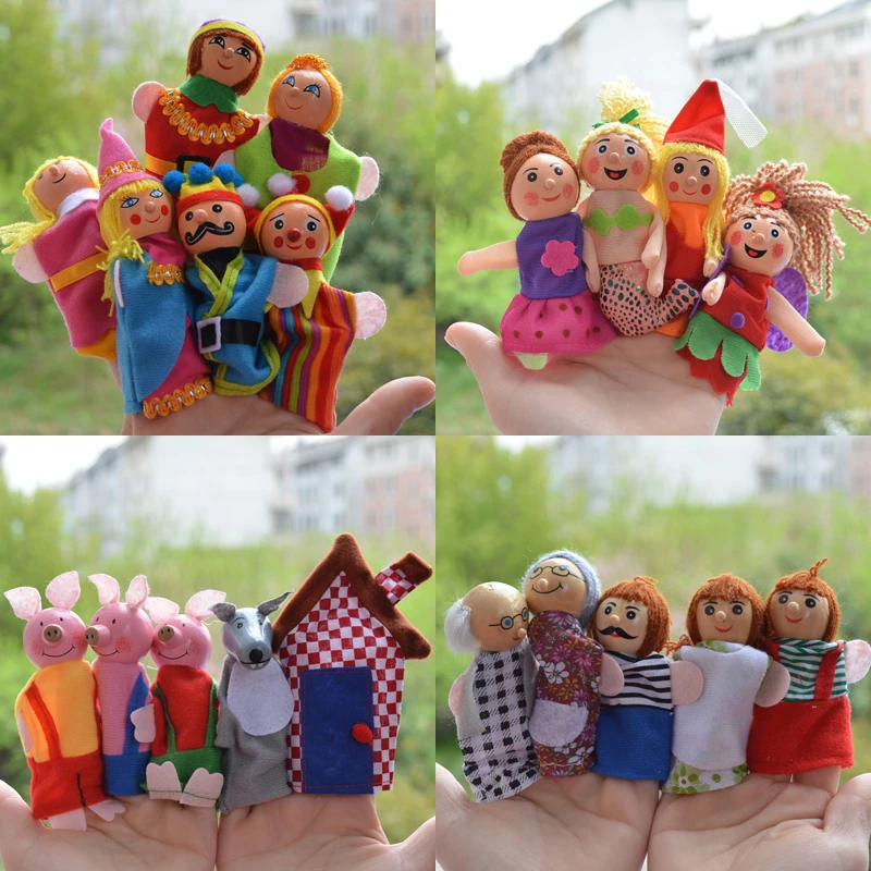 Интерактивные игрушки пальцем кукольный животных Плюшевые палец игрушки мультфильм ребенка пользу перчатки куклы история для сказки на ночь малыш best подарок
