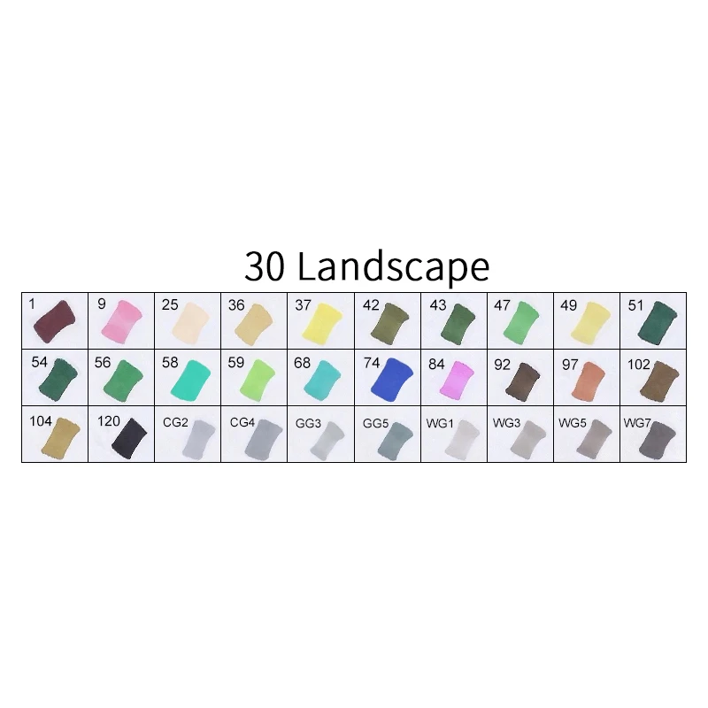 30LANDSCAPE TOUCHFIVE 12/24/30/40/60/80 Цвета маркер для рисования ручка на спиртовой основе дешевые маркер для манги рисунок маркеры товары для рукоделия - Цвет: 30LANDSCAPE