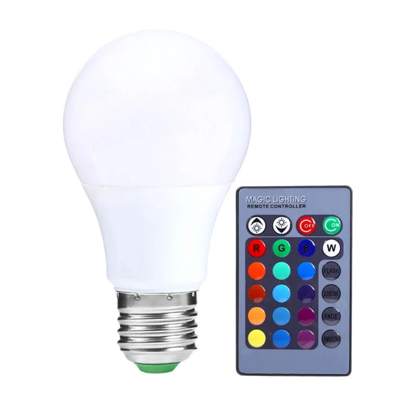 3W 5W E2 RGB Bulb Lamp Remote Control Home Decoration Interior Spot Light LED Lighting Lampada With 24key IR | Электроника