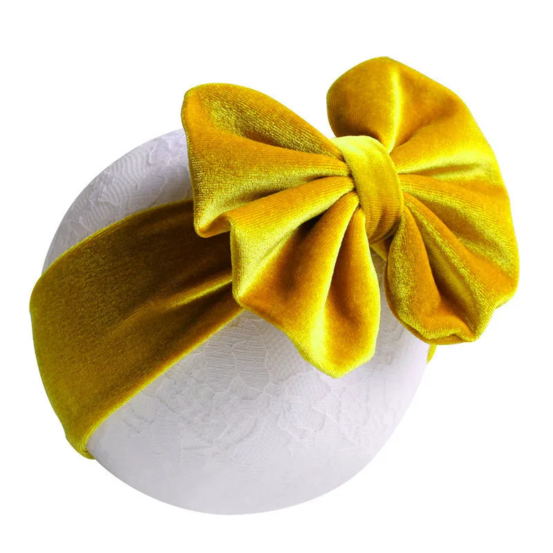 

Big Bow Headband For Girls Solid Large Hair Bows Elastic Turban Head Wraps Kids Top Knot Hairband Hair Accessories