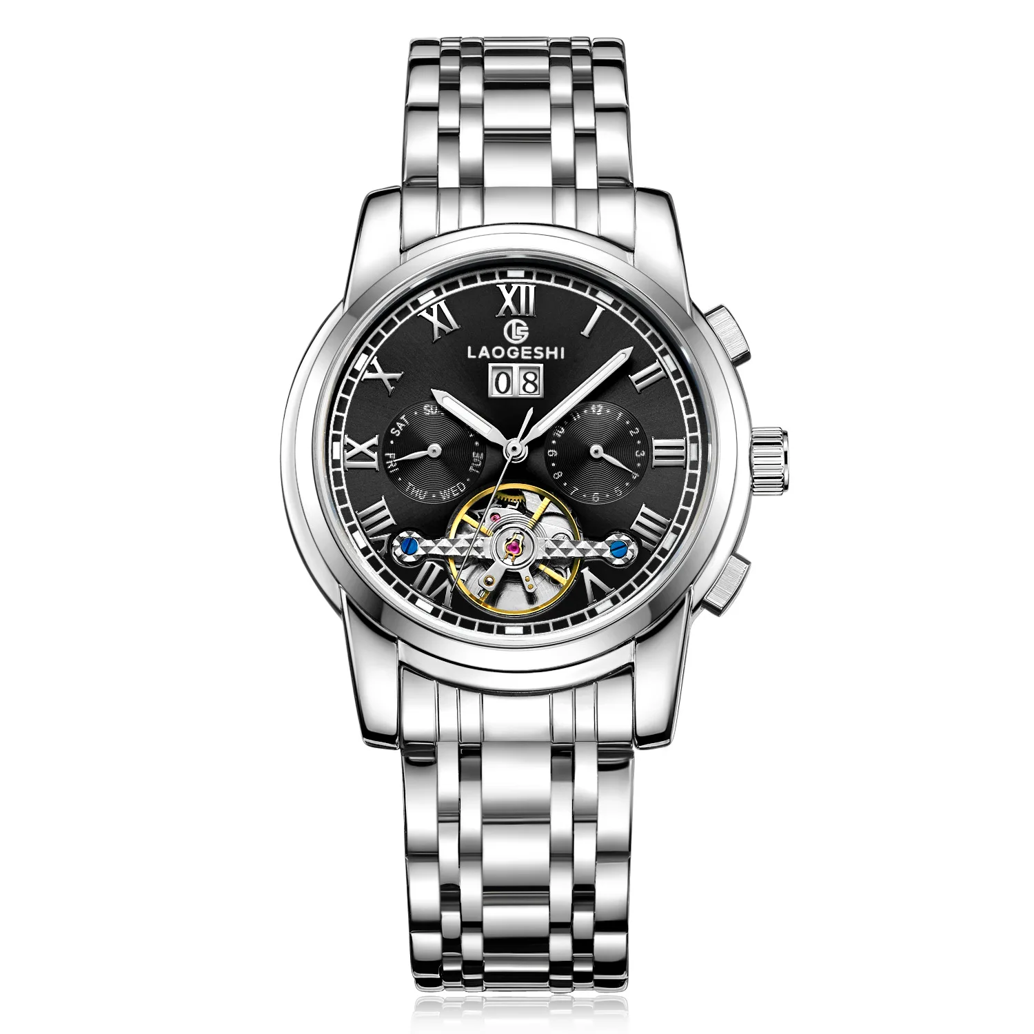 Top Brand Luxury Mens Tourbillon Automatic Mechanical Watch Stainless Steel Auto Date Gold Waterproof Male Wristwatch Relojes | Наручные