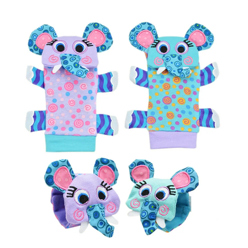 4 шт./лот детские погремушки на запястье и ножки носки игрушки Мультяшные садовые