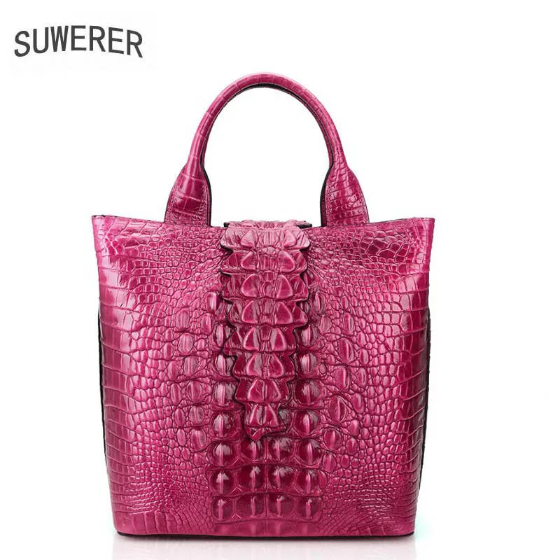 

New Genuine Leather women bags Fashion Crocodile pattern Flowers luxury handbags women bags designer women leather handbags
