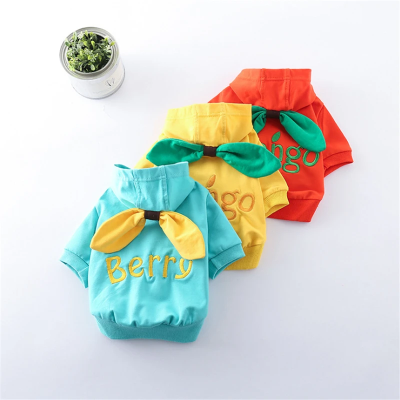 Apple Berry Mango Jackets Leisure Yorkie Bow Ties Hoodies Coats Pet Clothing Dog Clothes for Dogs Spring | Дом и сад