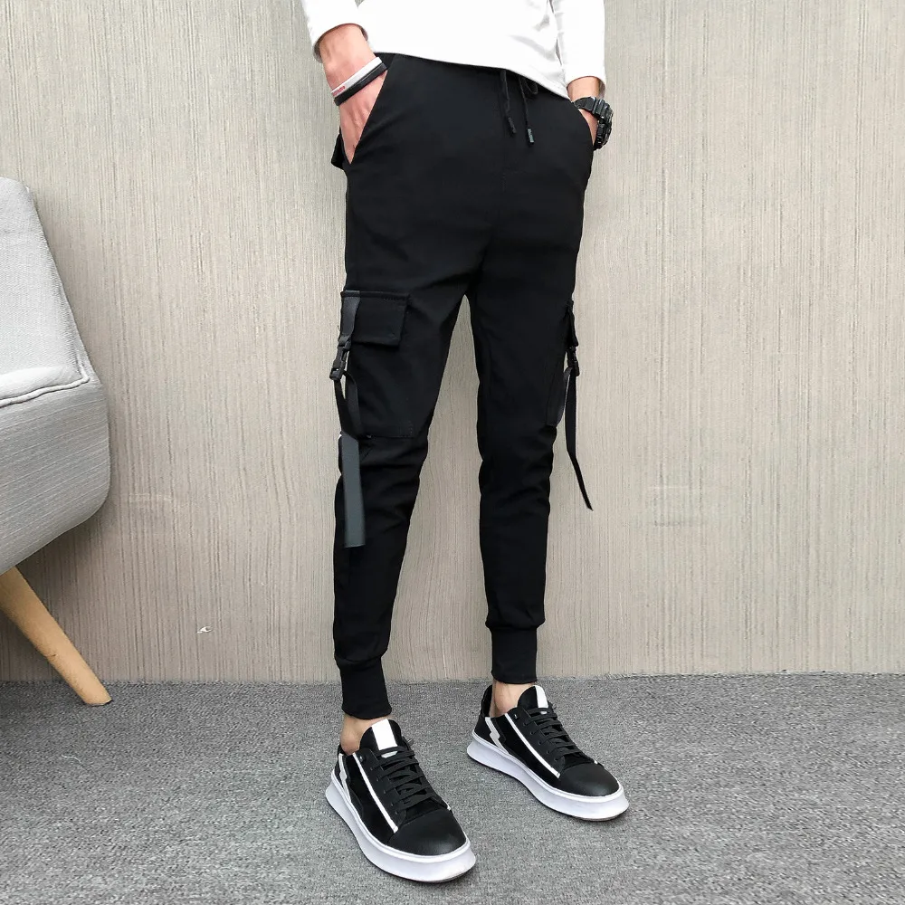 Мужские повседневные штаны шаровары с боковыми карманами брюки карго в уличном