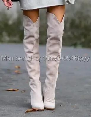2018 Autumn Winter Women Thigh High Boots Over-the-knee Suede Thick Heel Fashion Shoes | Обувь
