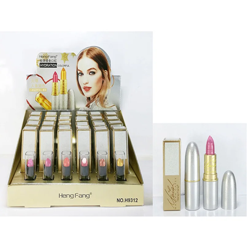 Золотая блестящая помада Pro Lips макияж водонепроницаемый длинный прочный batom губы