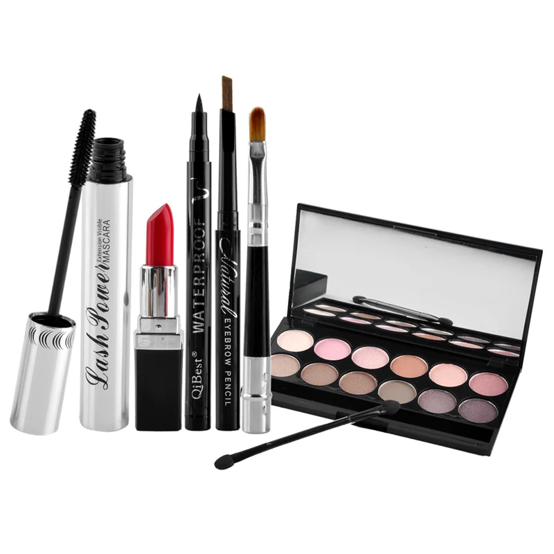 6 шт. набор инструментов Makup косметика включая тени для век губная помада тушь