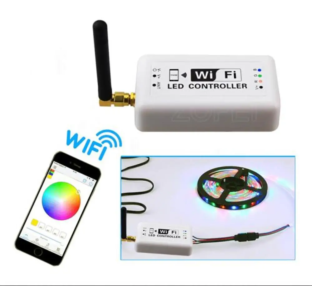 Беспроводной контроллер светодиодной ленты Wi Fi RGB DC7.5 24 В для iOS iPhone iPad Android