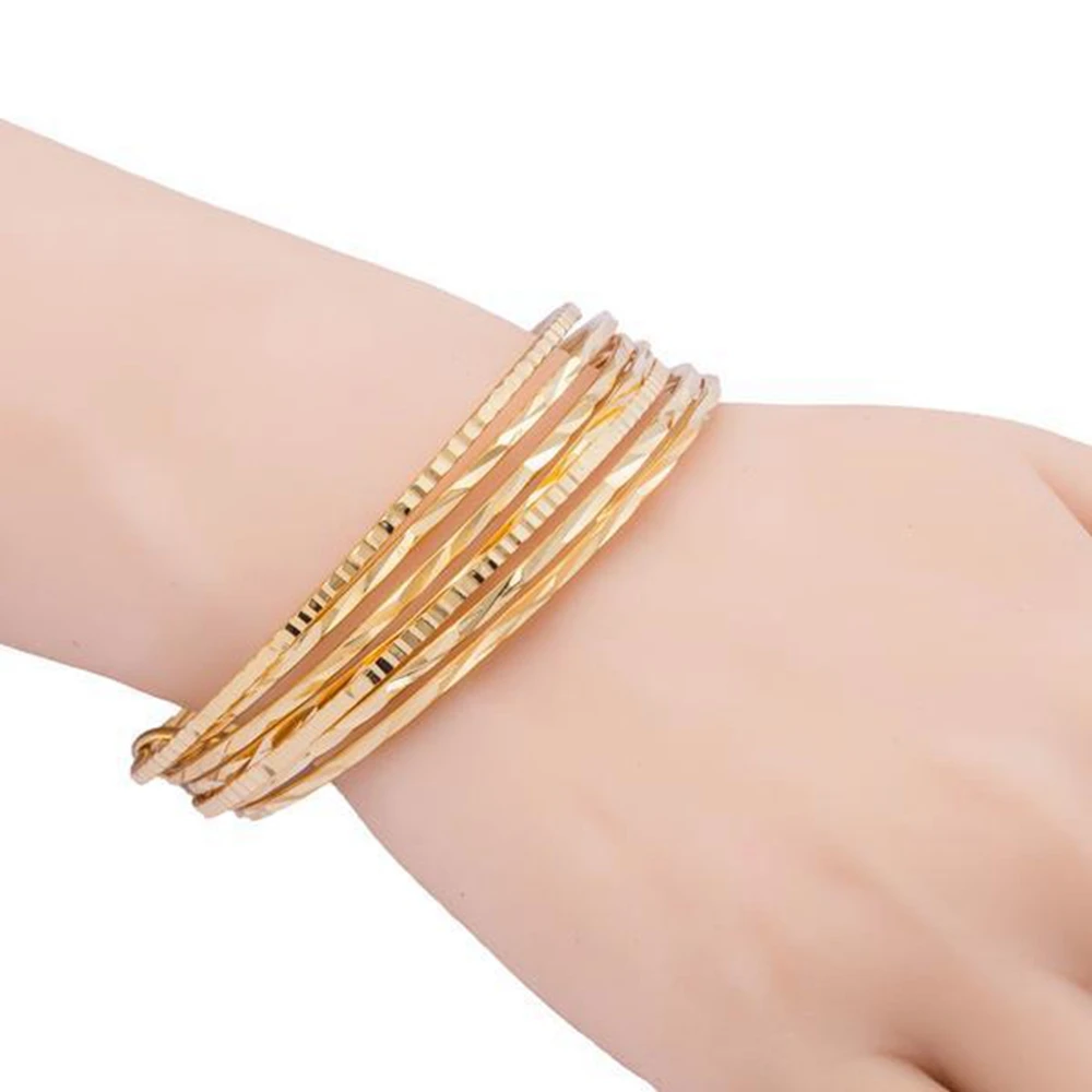 

Women Bangle Yellow Gold Filled Classic Women Bracelet Gift Unopen