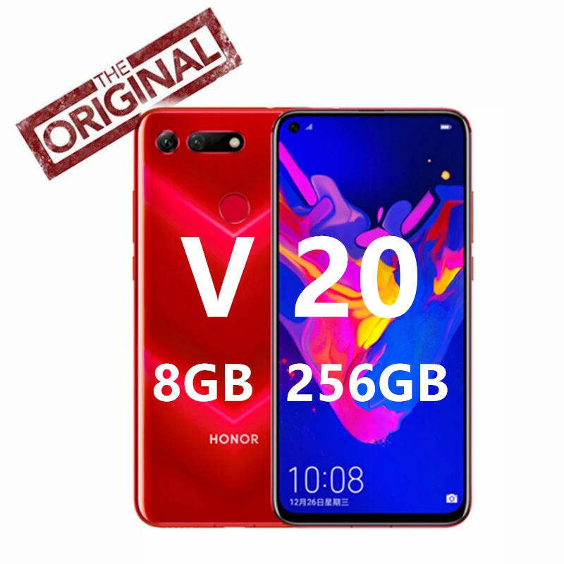 Оригинальный Смартфон Honor View 20 V20 8 ГБ ОЗУ 256 Гб ПЗУ Поддержка NFC быстрая зарядка
