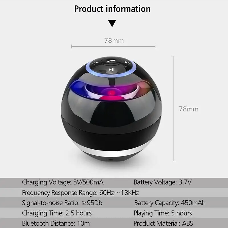 Nasin круглый беспроводной Bluetooth динамик портативный сабвуфер w микрофон Поддержка TF карты USB MP3 FM AUX громкой связи для смартфонов
