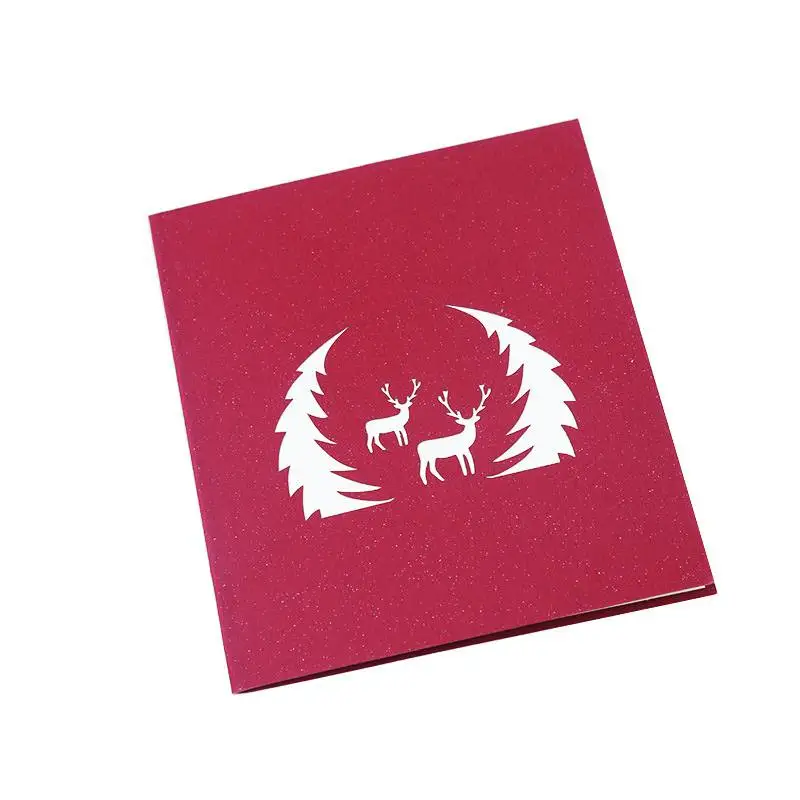 Поздравительные открытки с 3D изображением оленя на праздник годовщину День